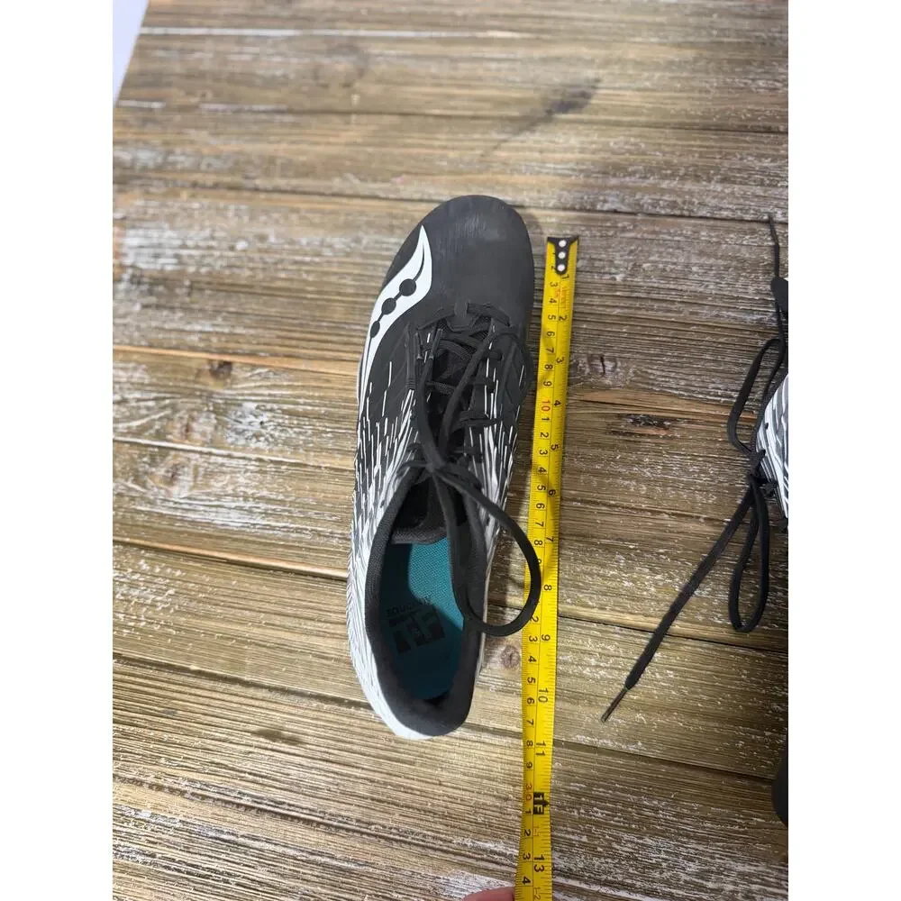 Saucony Track Spikes Men’s 9.5 Black White Sprint‎ Racing Athletic Shoes